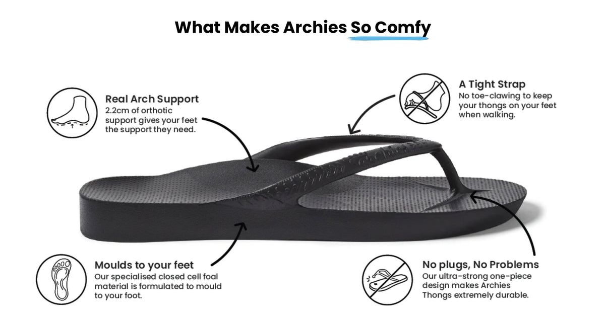 Archies Arch Support Jandals Wheelers Shoes